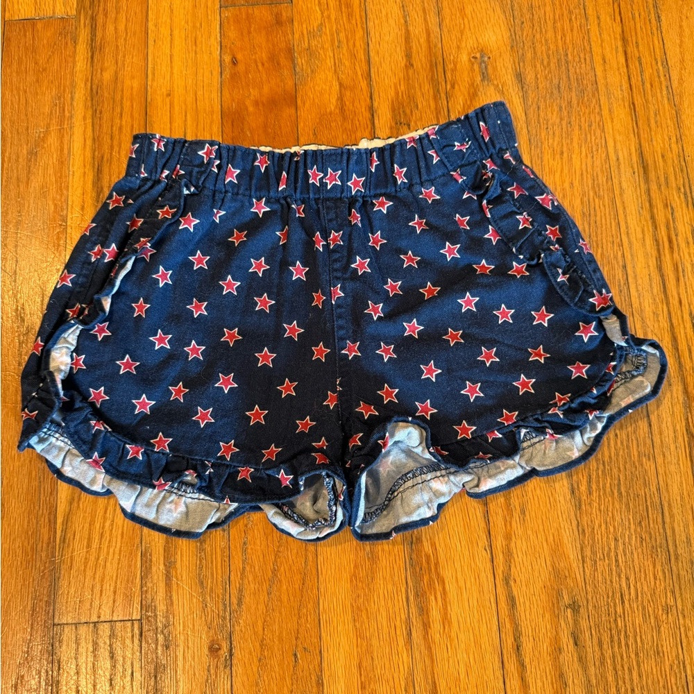 Crewcuts Blue Shorts with Red Star Pattern